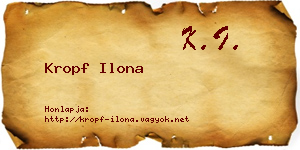 Kropf Ilona névjegykártya